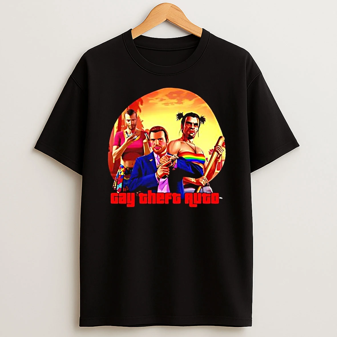 Gay Theft Auto Lgbt Vintage Graphic T Shirt