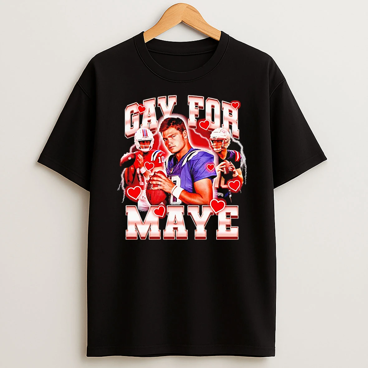 Gay For Maye Drake Maye New England Patriots Player Collage T Shirt