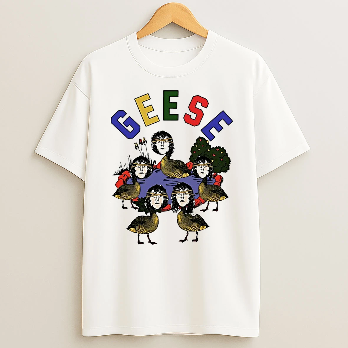 Geese Surreal Goose Illustration Circle T Shirt
