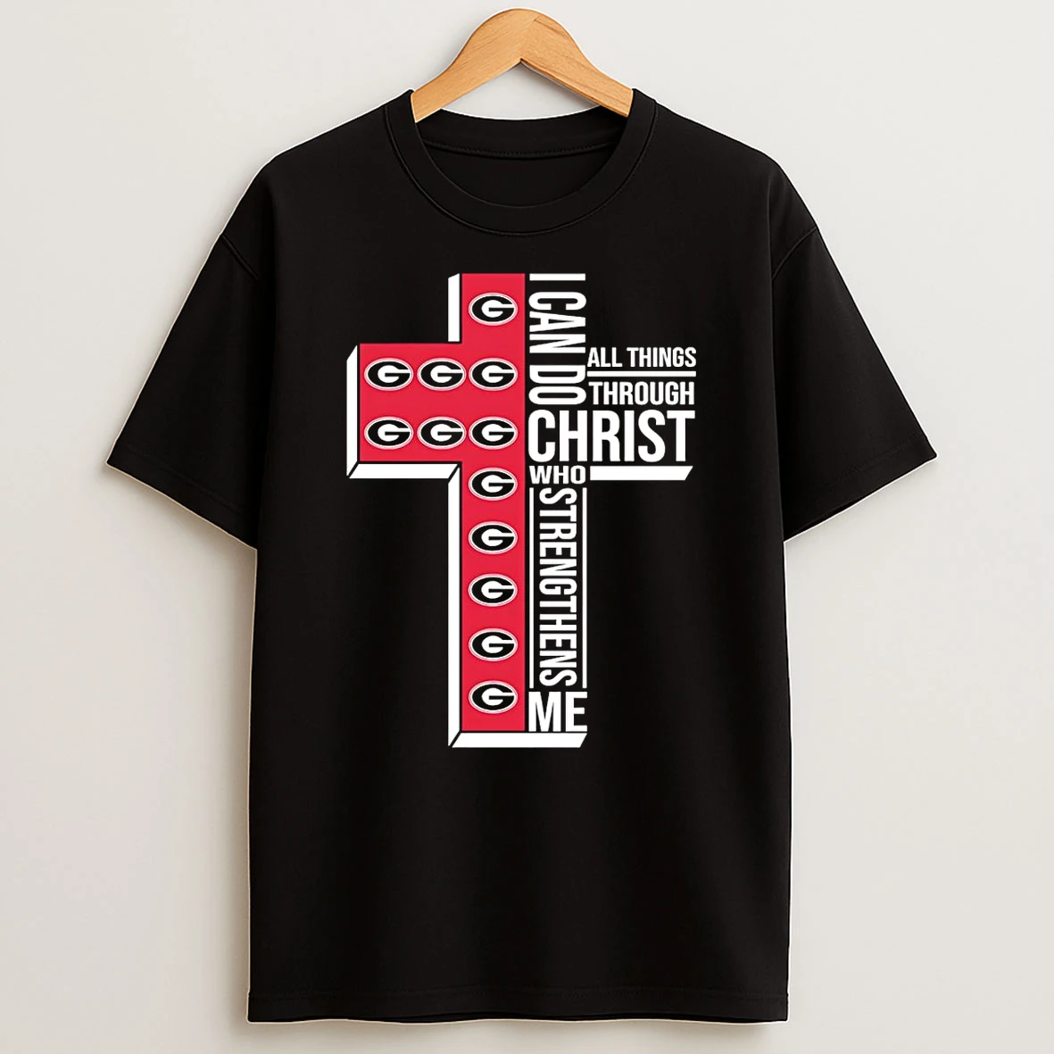 Georgia Lady Bulldogs Womens Basketball I Can All Things Do Through Christ Who Strengthens Me T Shirt