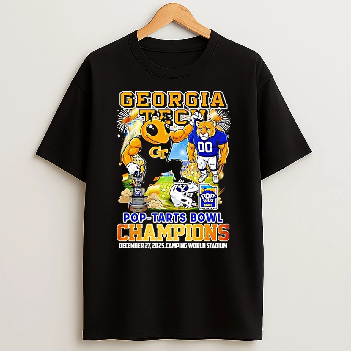 Georgia Tech Vs Byu Cougars Pop Tarts Bowl Champions December 27th 2025 Camping World Stadium T Shirt