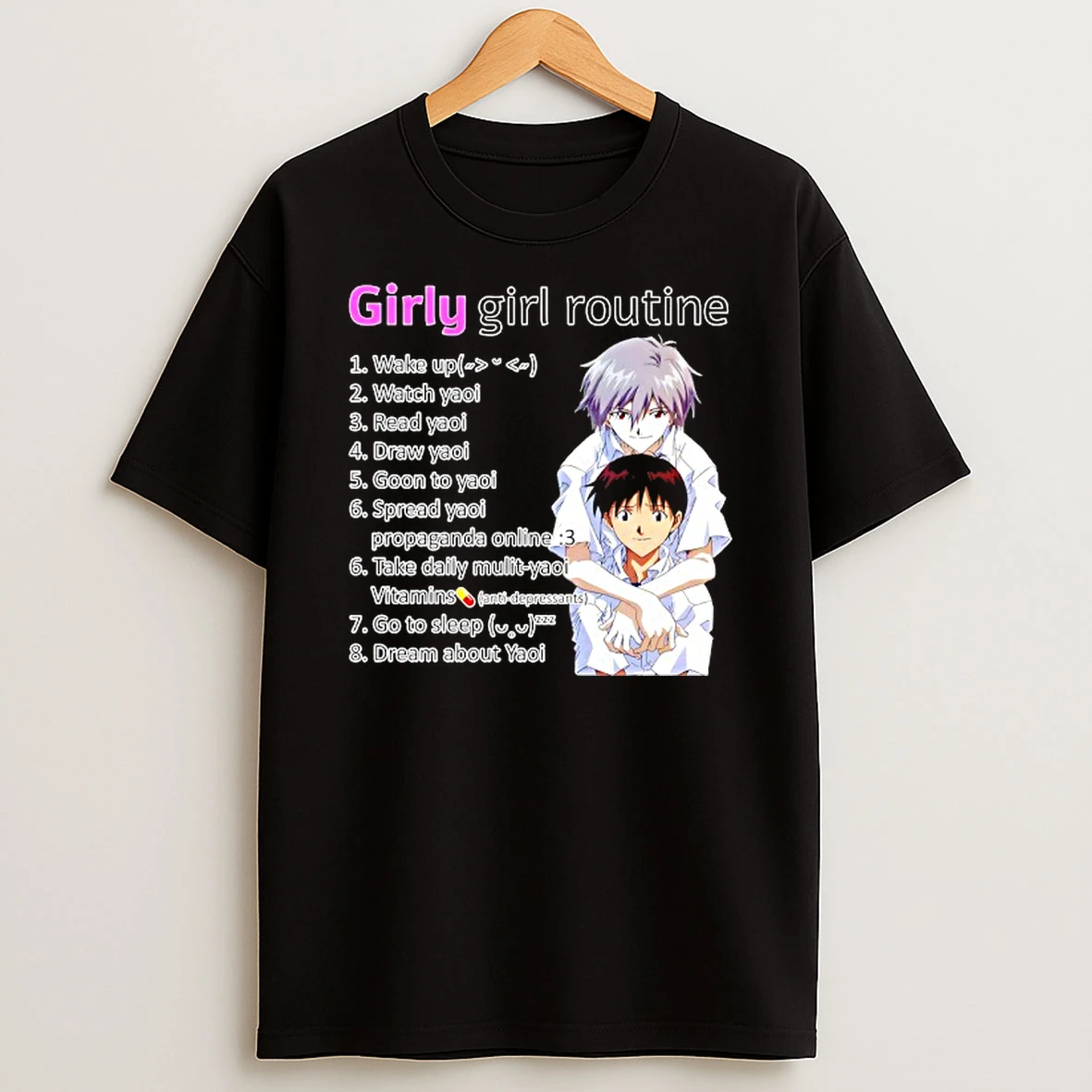 Girly Girl Routine Yaoi Anime T Shirt