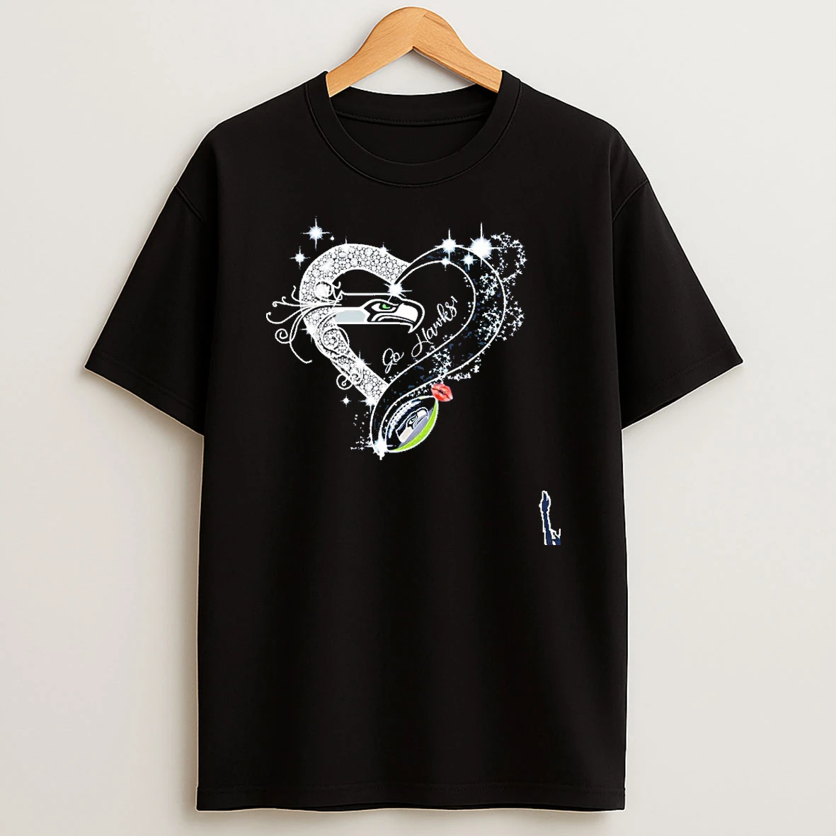 Go Hawks Heart Ball Lip T Shirt