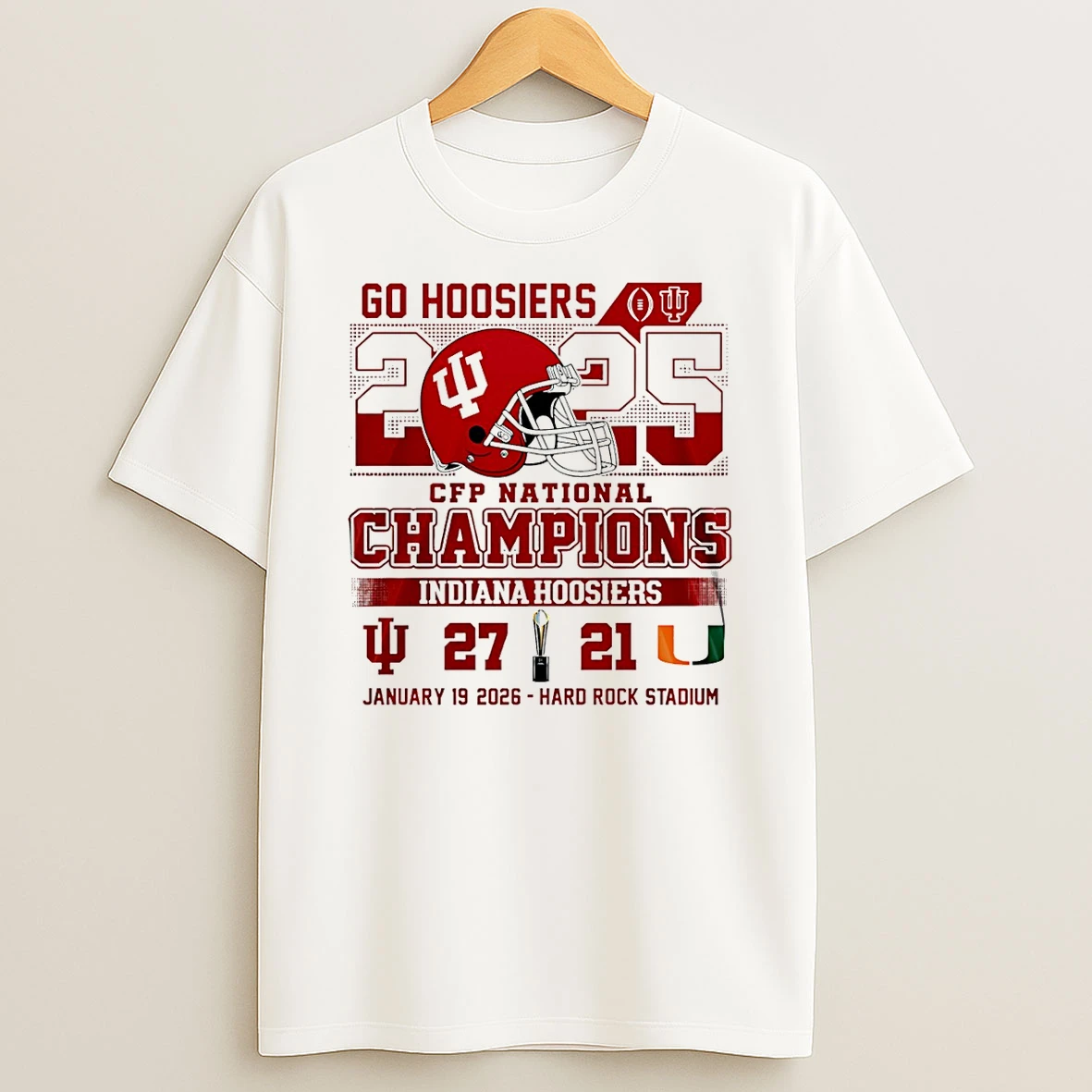 Go Indiana Hoosiers 2026 National Champions 27 21 Miami Score T Shirt