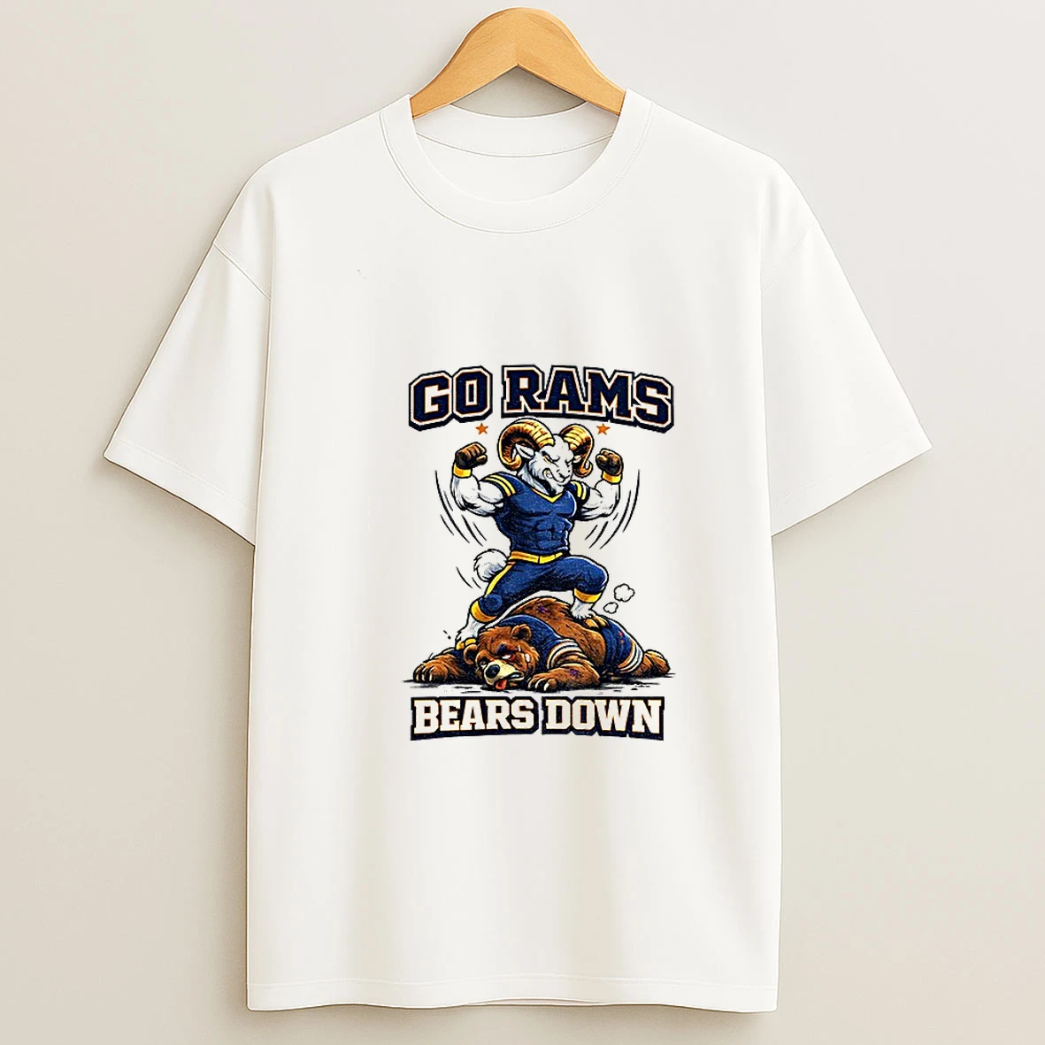 Go Rams Bears Down Football Rivalry Los Angeles Rams Beat Chicago Bears T Shirt