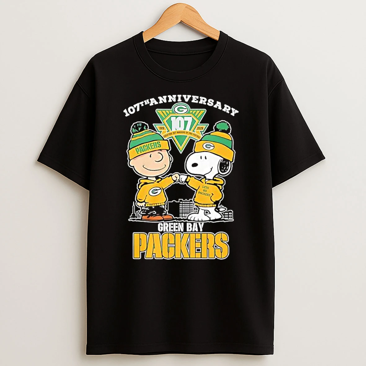 Green Bay Packers 107th Anniversary Peanuts T Shirt