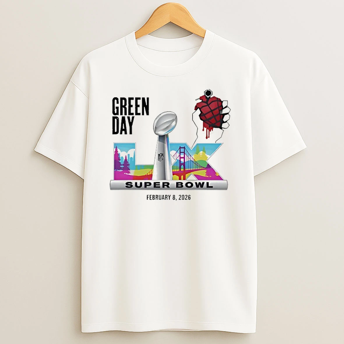 Green Day Super Bowl 2026 Lx Opening Show Concert T Shirt