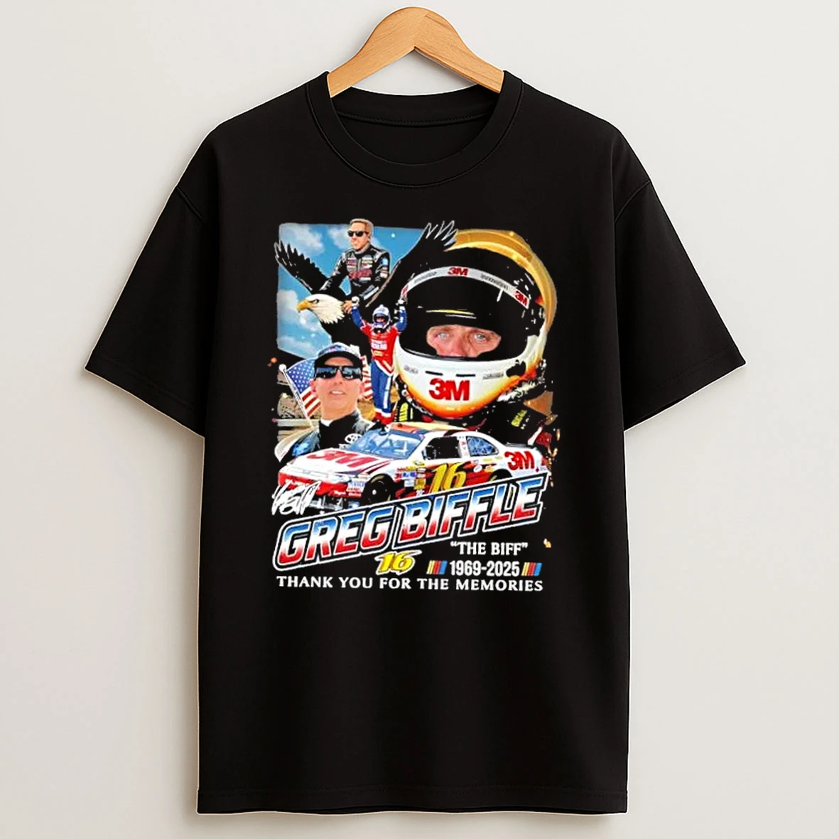 Greg Biffle The Biff 1969 2025 Thank You For The Memories Signature T Shirt