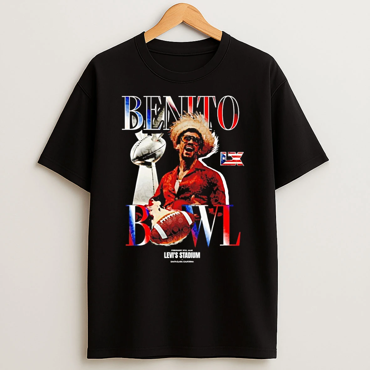 Gwhbli2s Bad Bunny Benito Bowl Lx Levis Stadium Super Bowl Halftime Show T Shirt
