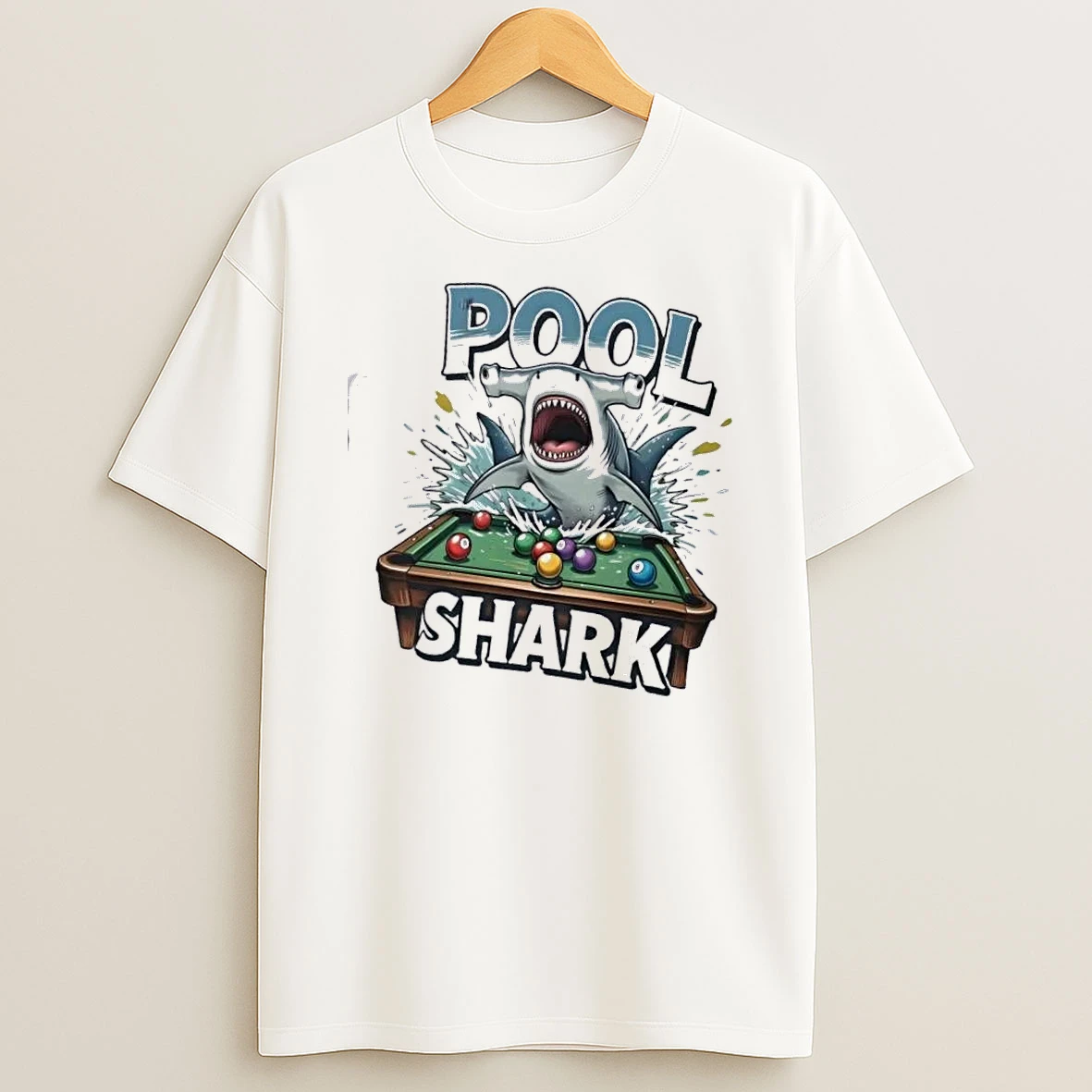 Hammerhead Pool Shark Billiards Pun T Shirt