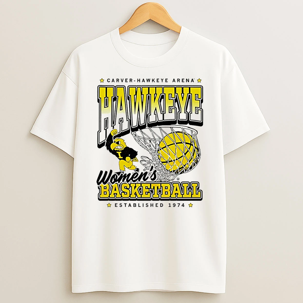 Hawkeye Womens Basketball Established 1974 Carver Hawkeye Arena T Shirt