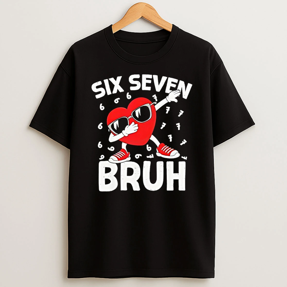 Heart Boys Valentines Day Six Seven Bruh 6 7 Meme T Shirt