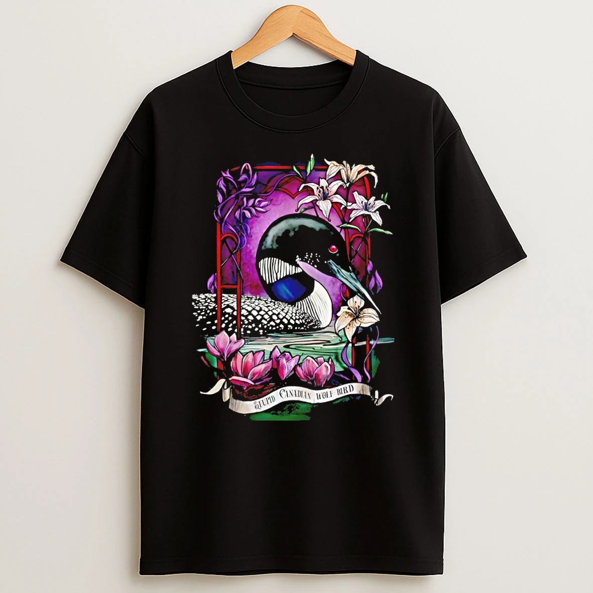 Heated Rivalry Canadian Loon Stupid Canadian Wolf Bird Art T Shirt