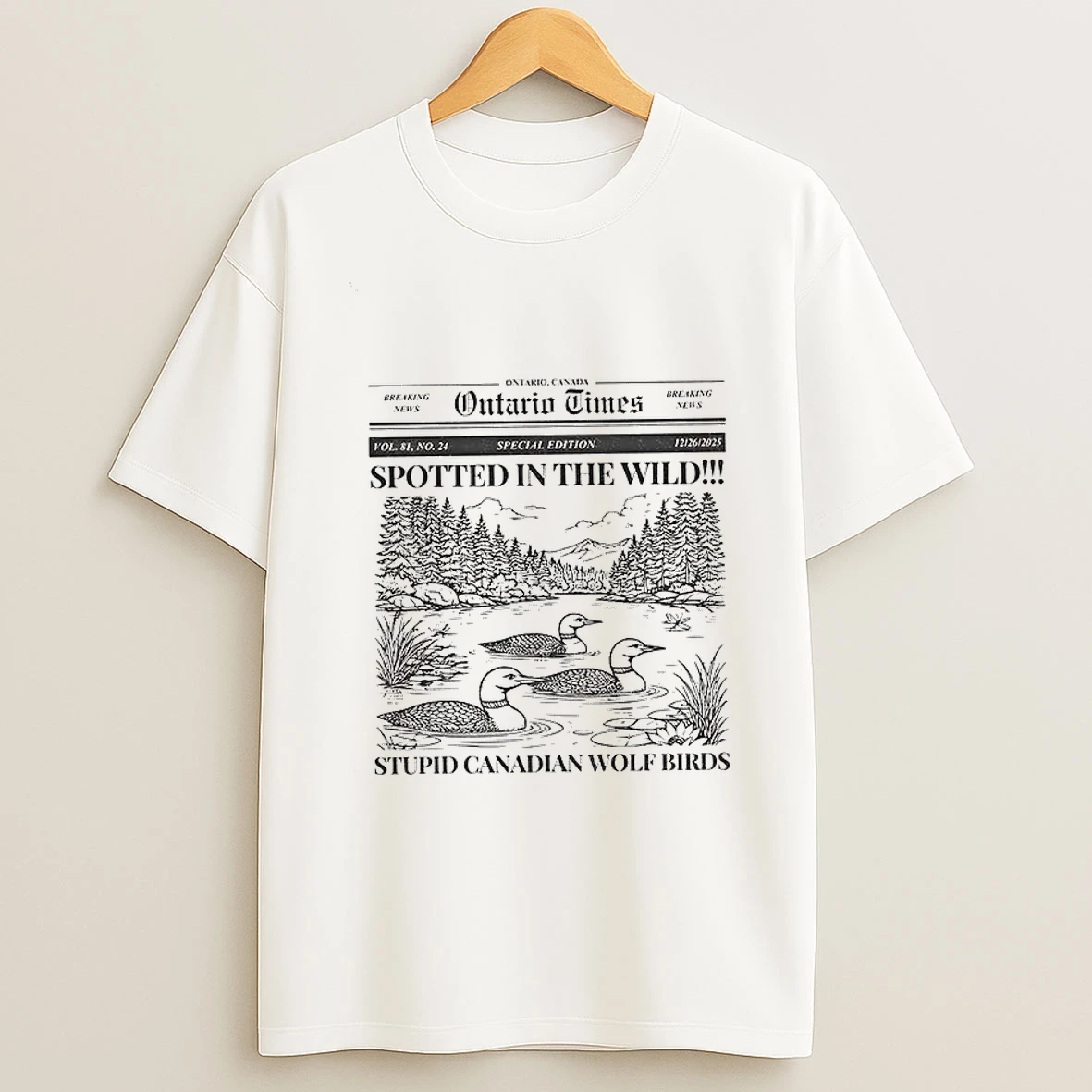 Heated Rivalry Stupid Canadian Wolf Bird Spotted In The Wild T Shirt