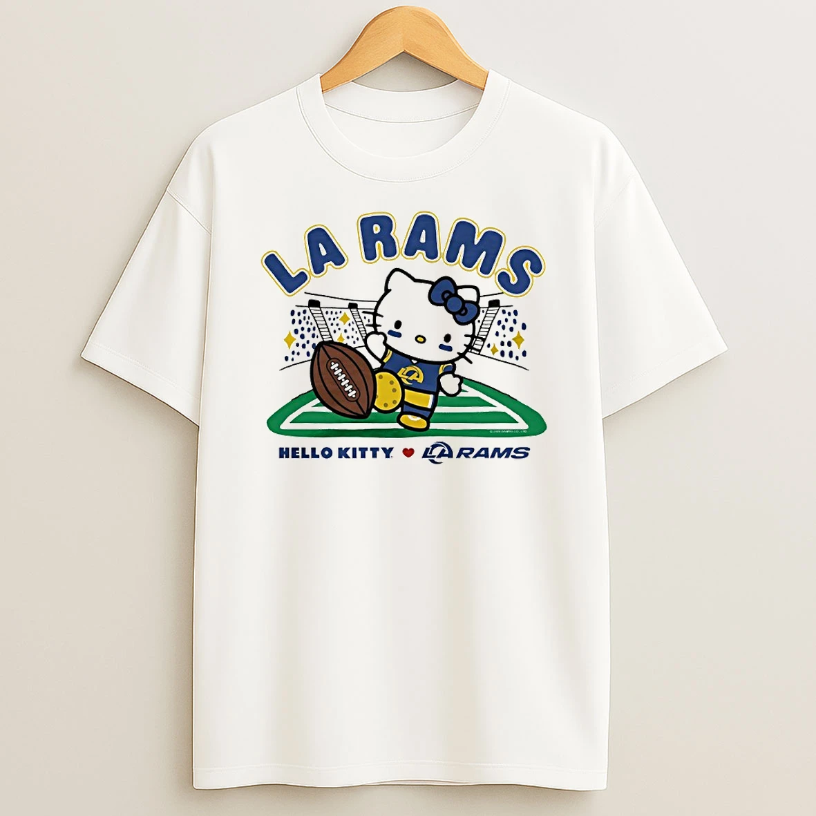 Hello Kitty X Los Angeles Rams Kickoff Circle T Shirt