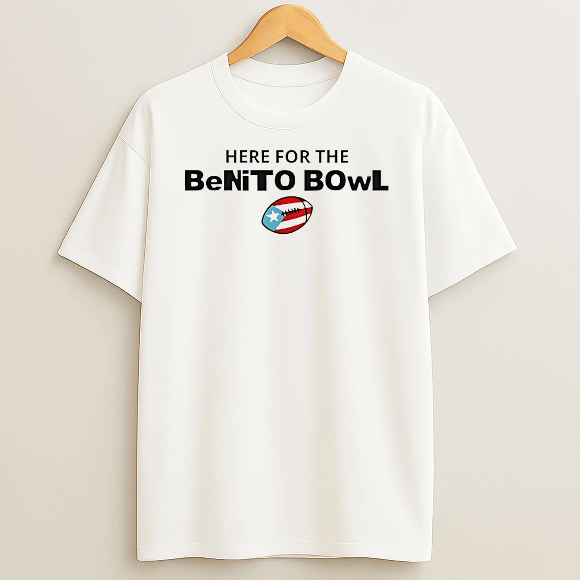 Here For The Benito Bowl Bad Bunny Super Bowl 2026 Embroidered T Shirt