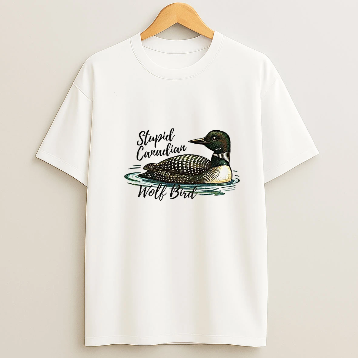 Hockey Romance Stupid Canadian Wolf Bird T Shirt