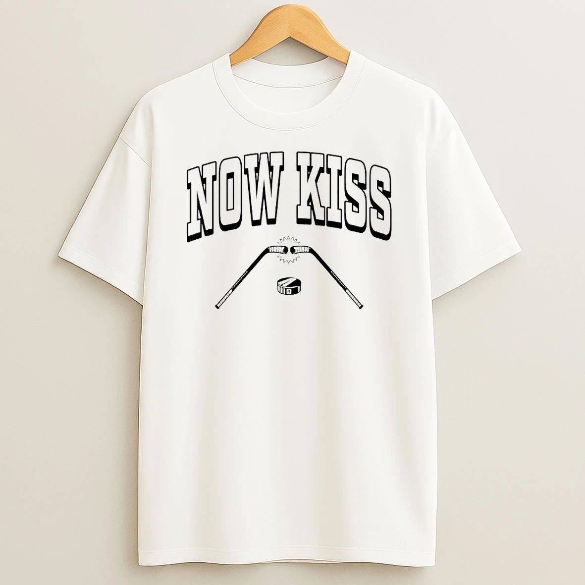 Hockey Now Kiss Circle T Shirt