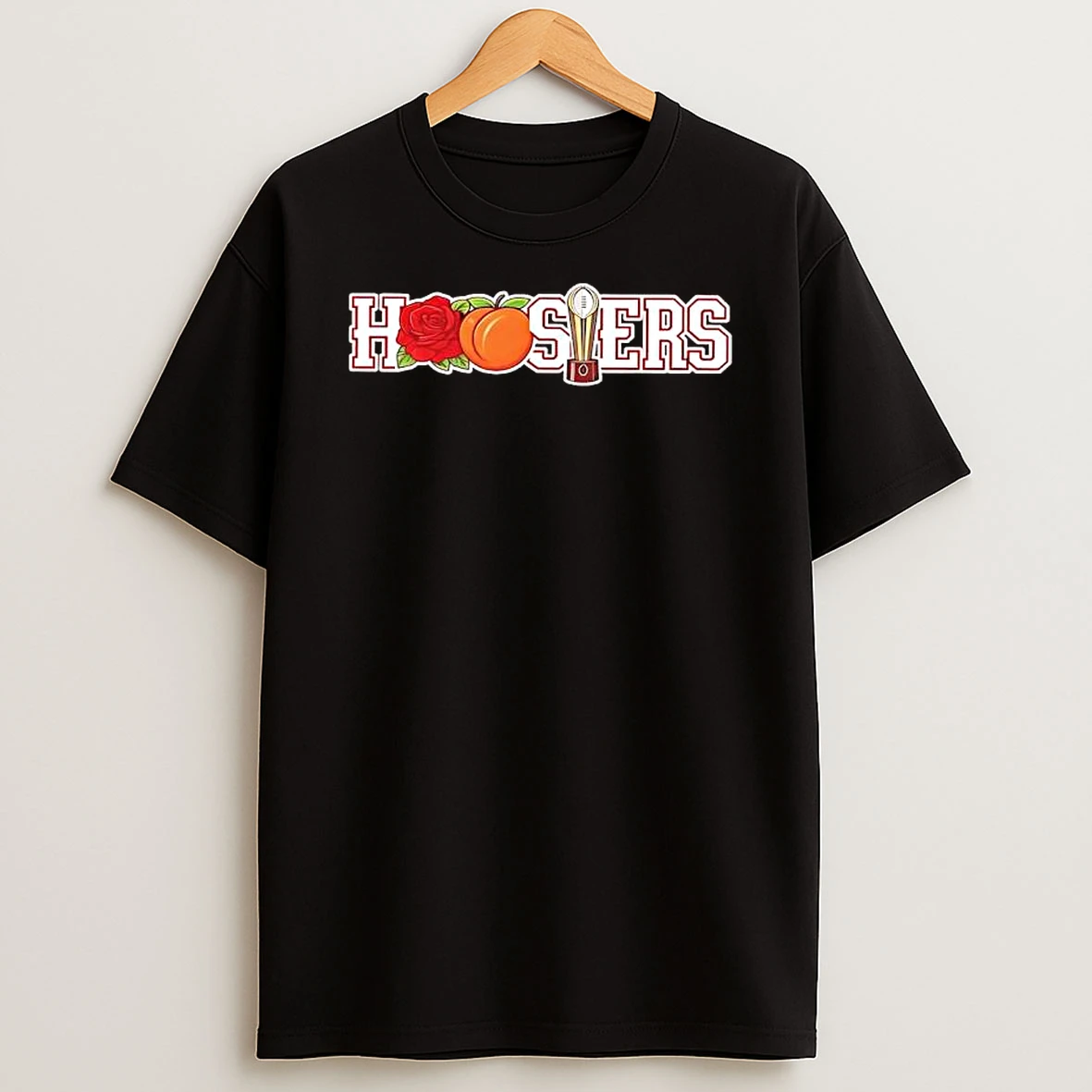 Hoosiers X Rose X Peach And College Football Trophy T Shirt