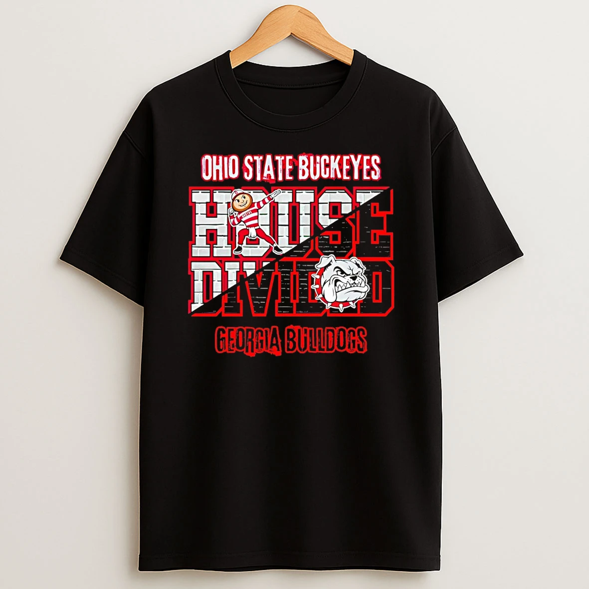 House Divided College Rivalry Ohio States Buckeyes Vs Georgia Bulldogs T Shirt