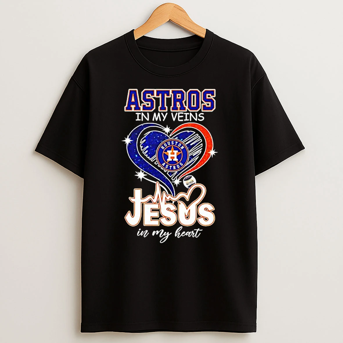 Houston Astros In My Veins Jesus In My Heart T Shirt