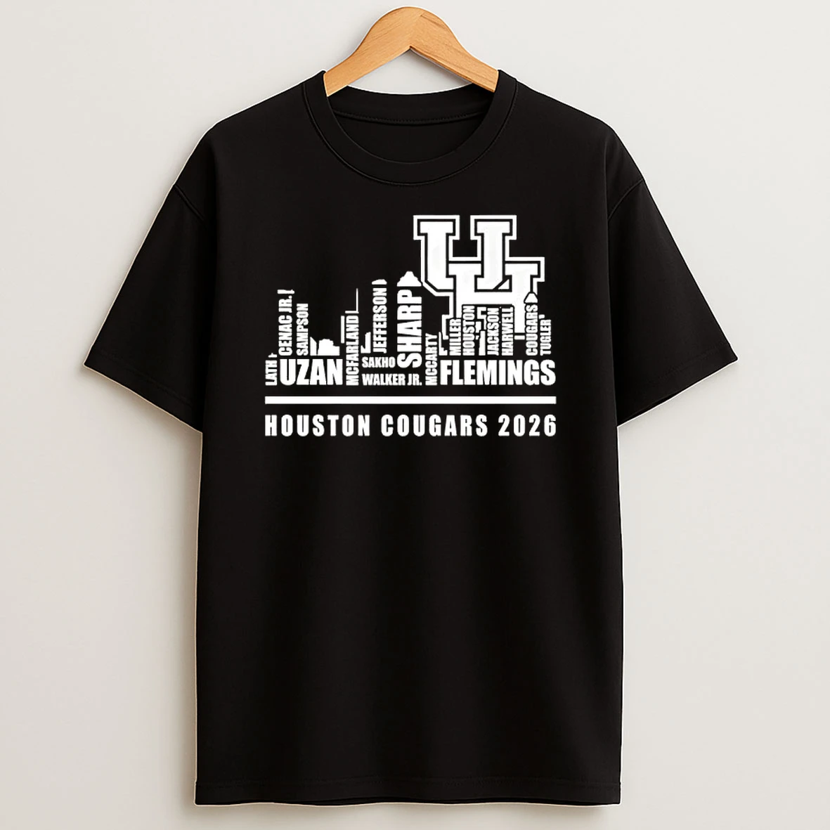 Houston Cougars 2026 All Names City Skyline T Shirt