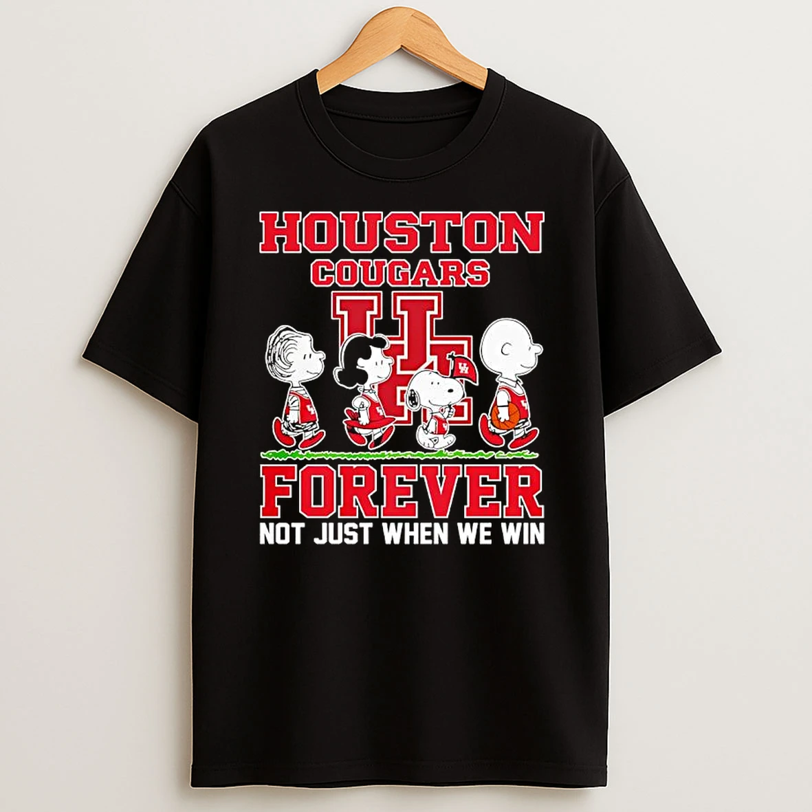 Houston Cougars Forever Not Just When We Win Peanuts Characters T Shirt