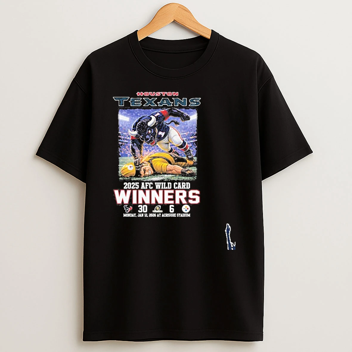 Houston Texans 2025 Mascot Afc Wild Card Winners T Shirt