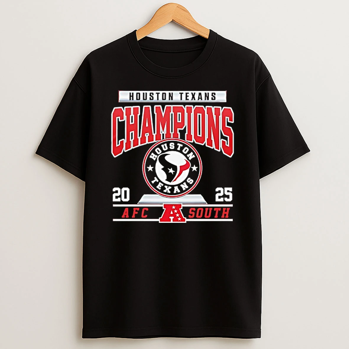 Houston Texans Football 2025 Afc South Champions Logo T Shirt