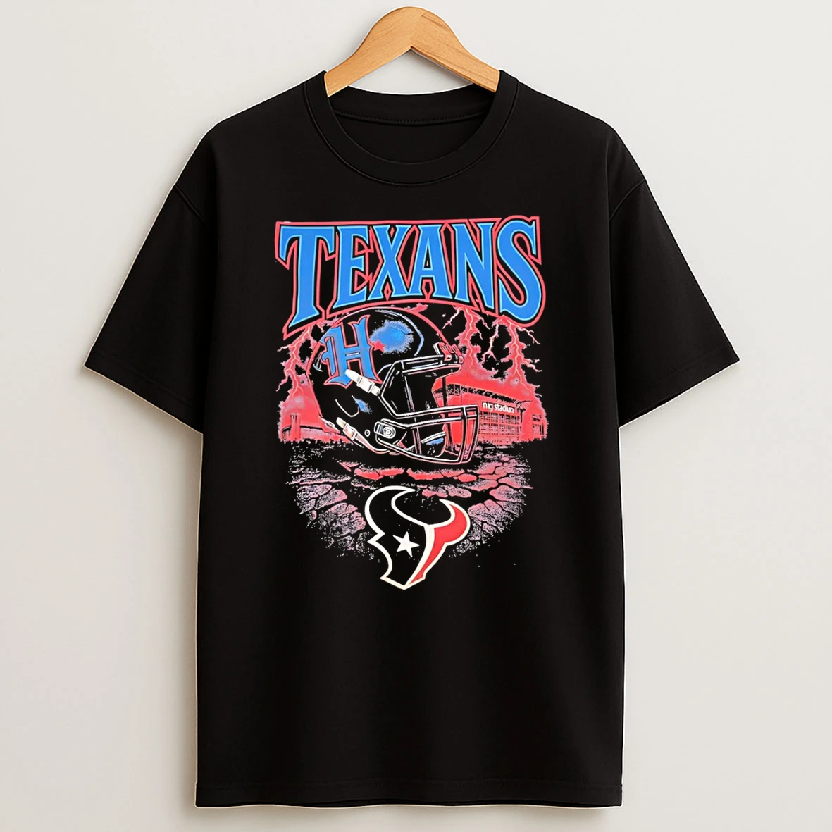 Houston Texans H Town Helmet Nfl Football Vintage T Shirt