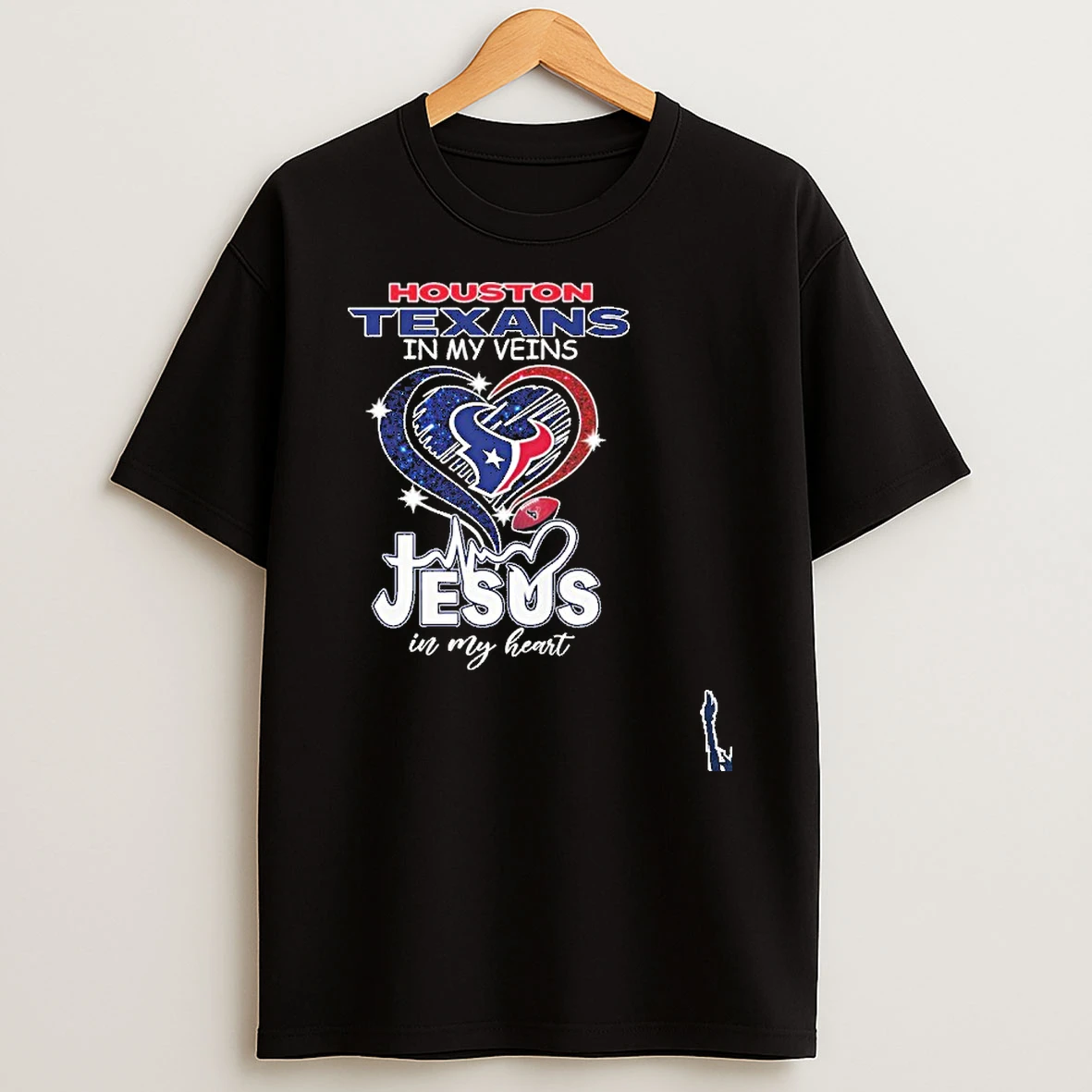 Houston Texans In My Veins Jesus In My Heart 2026 Playoffs T Shirt