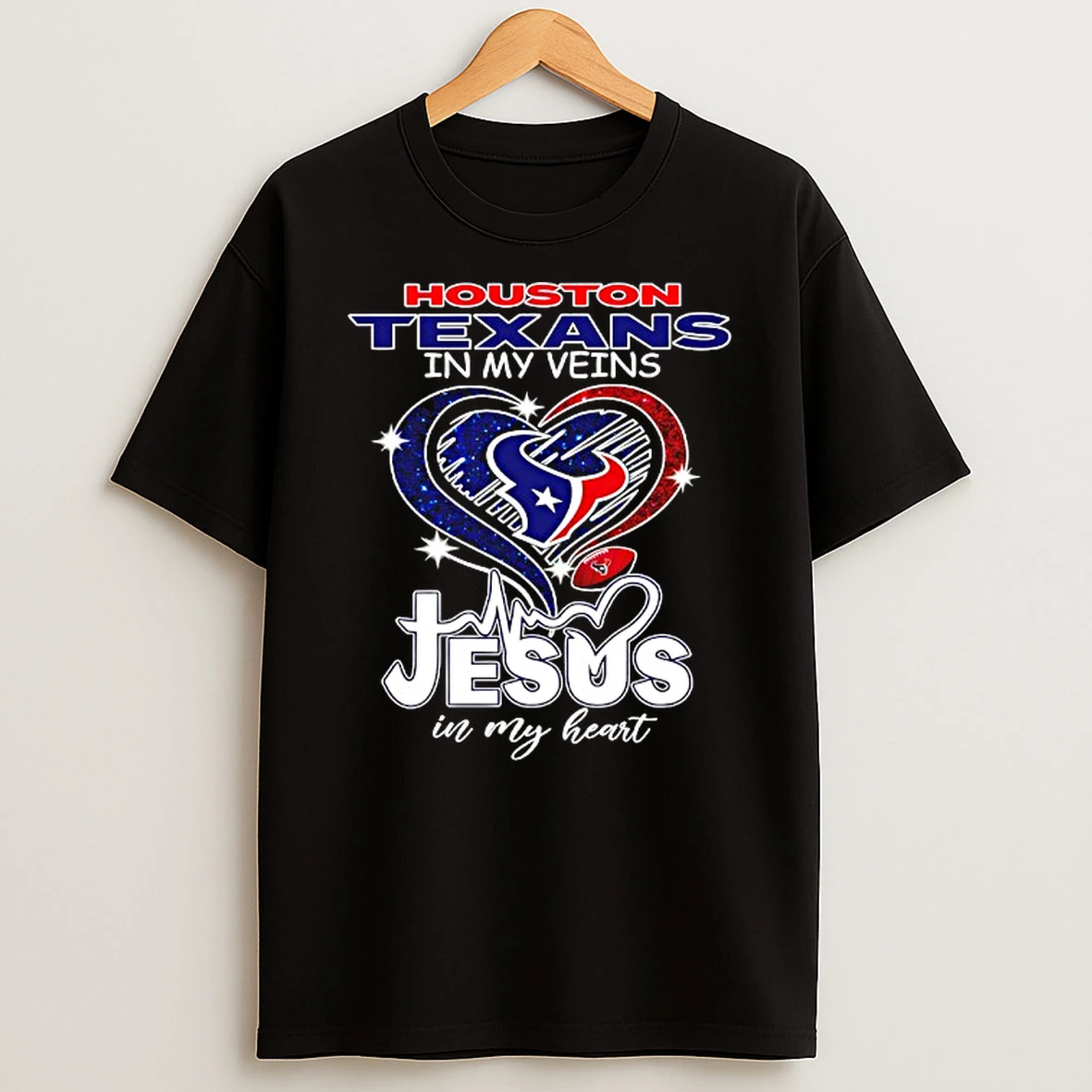 Houston Texans In My Veins Jesus In My Heart T Shirt