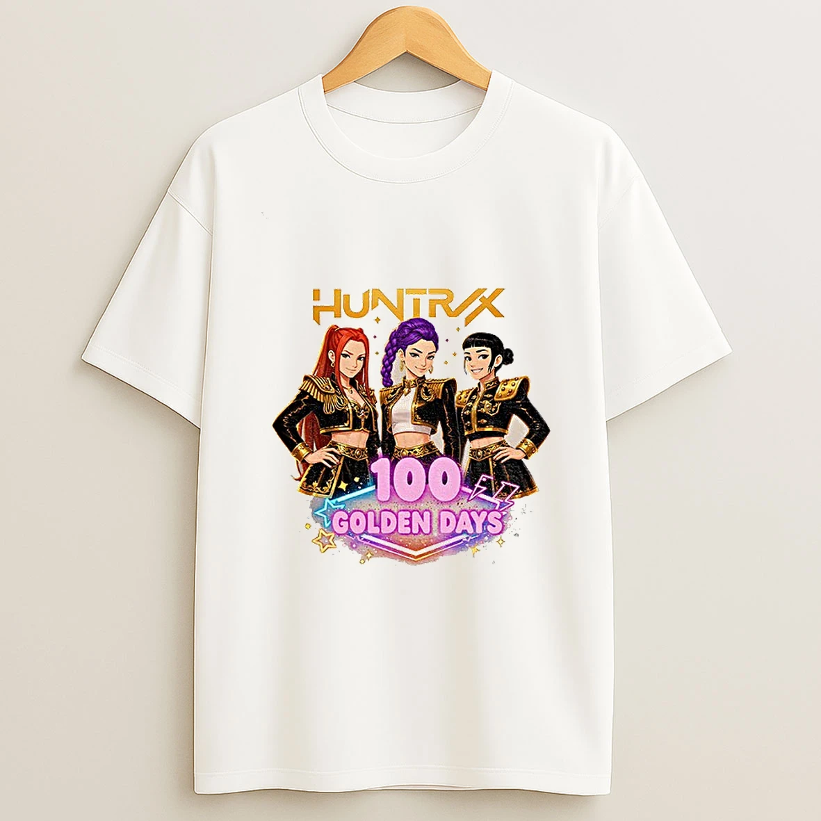 Huntrix Kpop Demon Hunter Mira Zoey Rumi 100 Golden Days T Shirt
