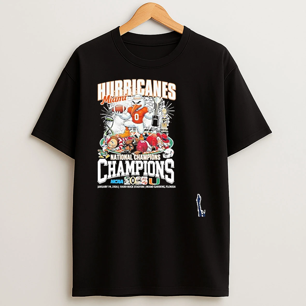 Hurricanes Miami Mascots National Champions Hard Rock Stadium Miami Gardens Florida T Shirt