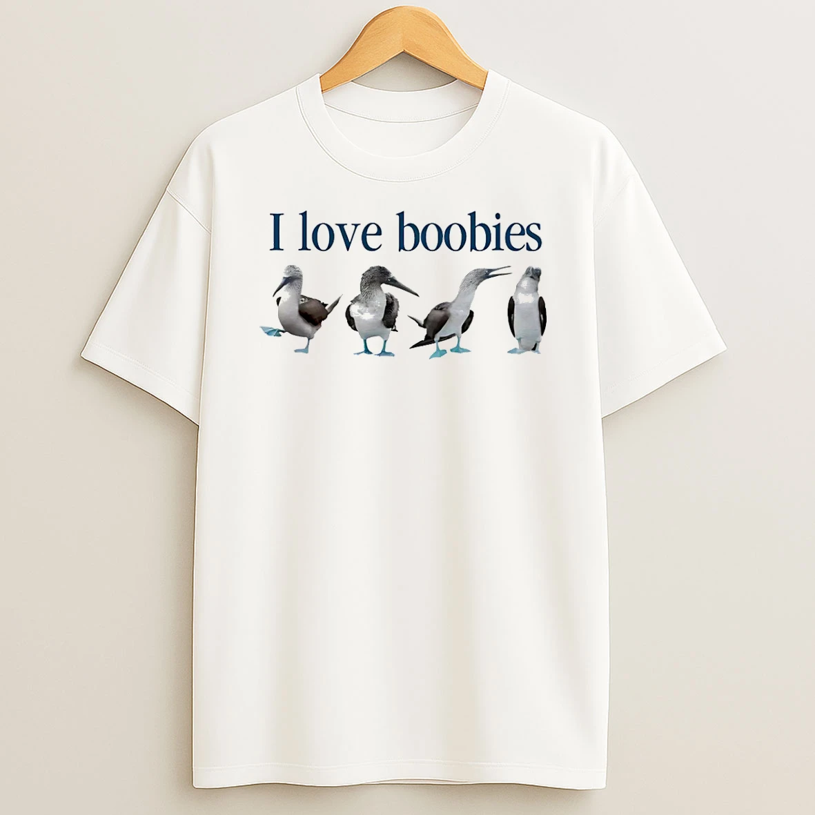 I Love Boobies Bird Graphic T Shirt