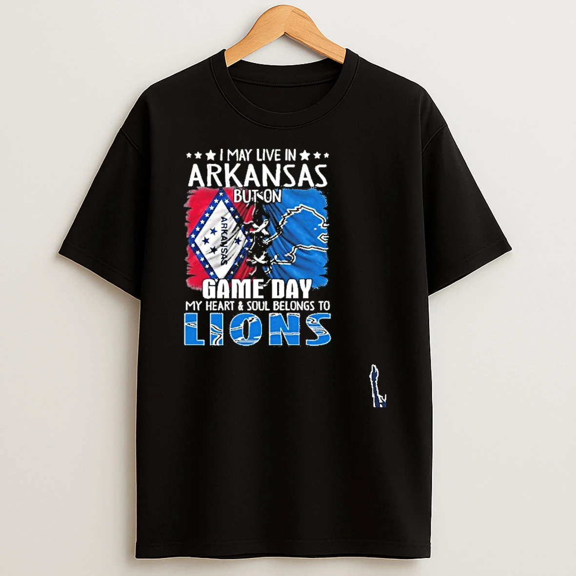 I May Live In Arkansas But On Gameday My Heart And Soul Belongs To Detroit Lions 2026 T Shirt