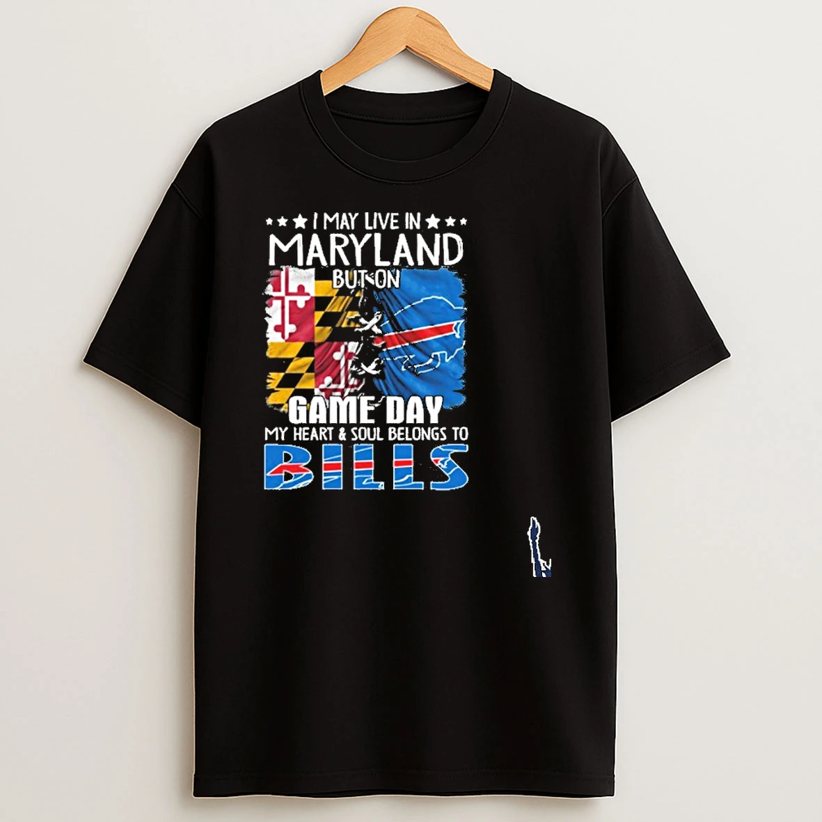 I May Live In Maryland But On Gameday My Heart And Soul Belongs To Buffalo Bills 2026 T Shirt
