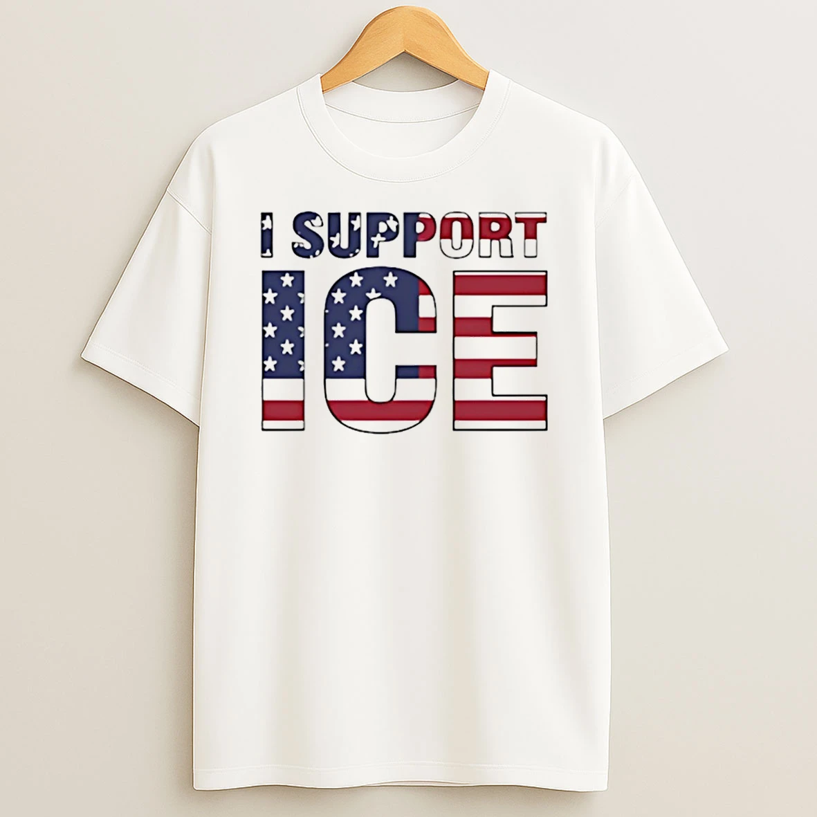 I Support Ice American Flag T Shirt