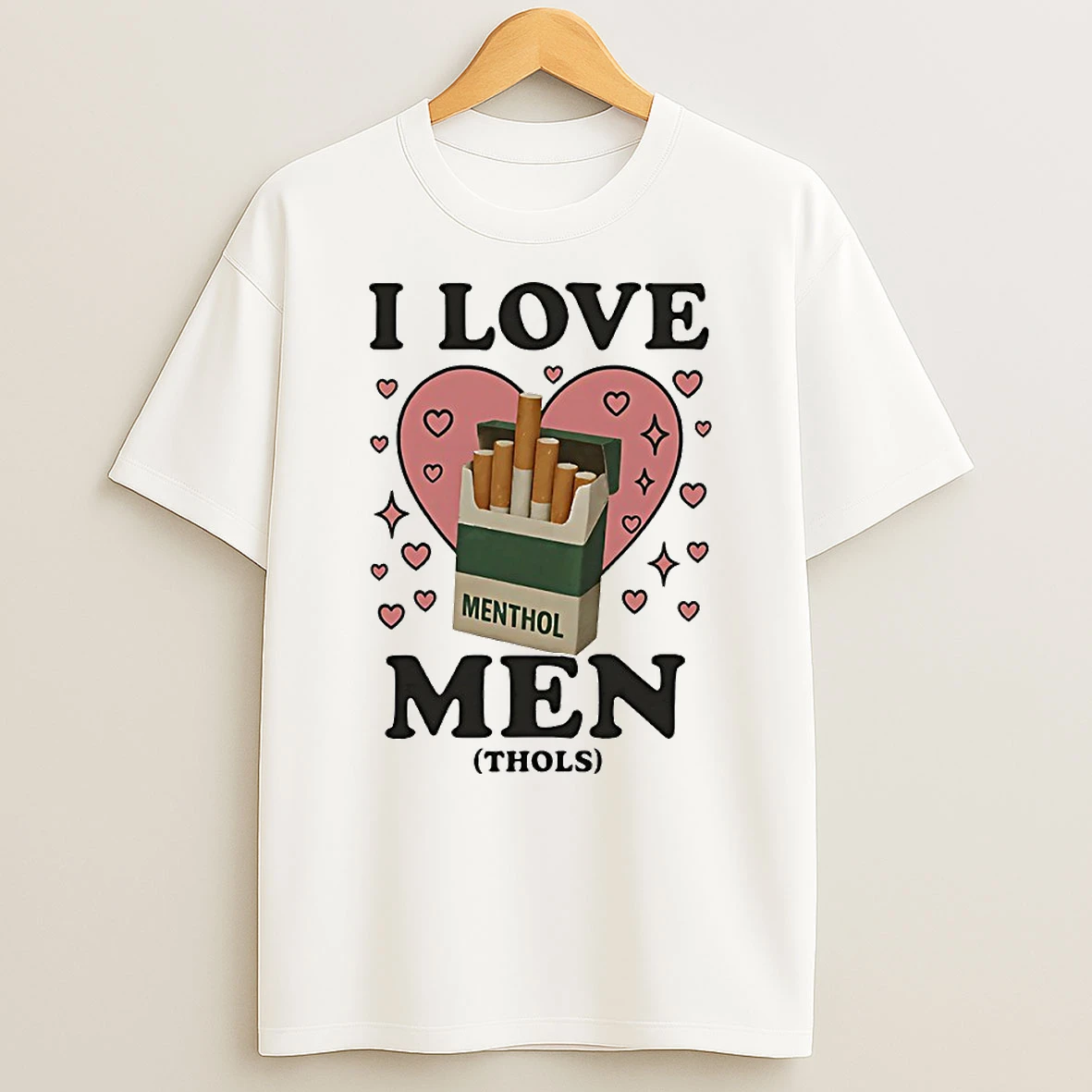 I Love Men Menthols Circle T Shirt