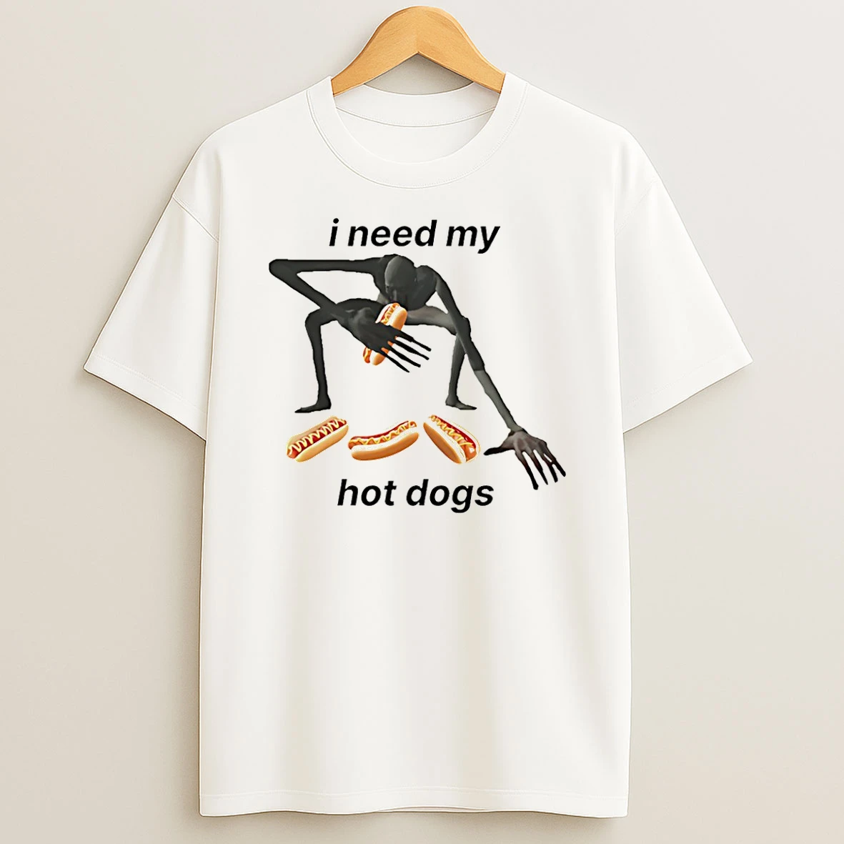 I Need My Hot Dogs Skeleton T Shirt