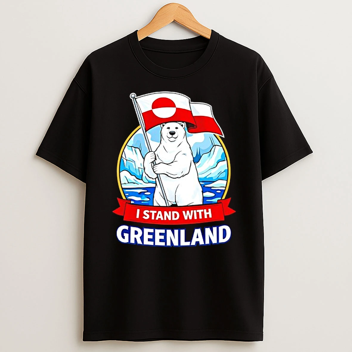 I Stand With Greenland Polar Bear Flag T Shirt