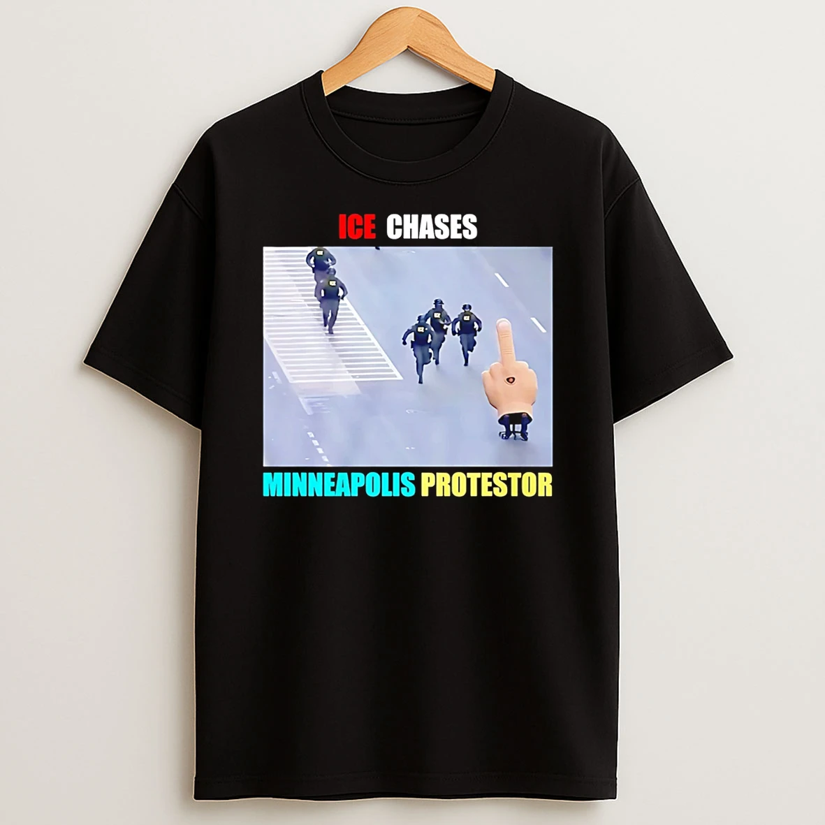 Ice Chases Minneapolis Protestor T Shirt