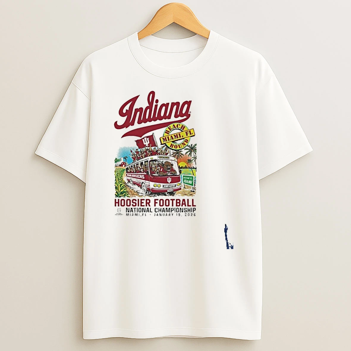 Iu 2025 National Championship Game Bus To Miami Beach T Shirt