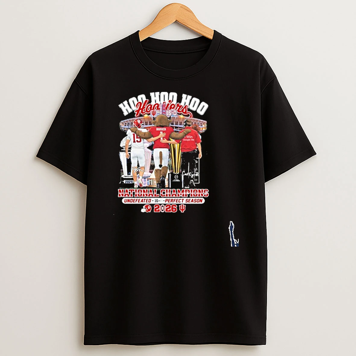 Iu Football Hoo Hoo Hoo Hoosiers National Champions Undefeated 16 0 Perfect Season T Shirt
