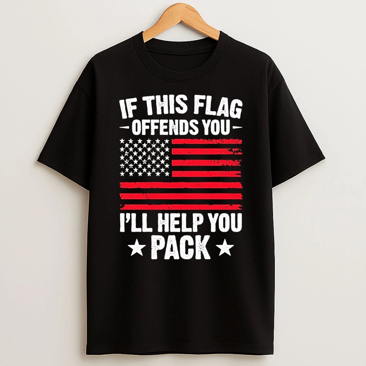 If This Flag Offends You Ill Help You Pack Usa Flag T Shirt