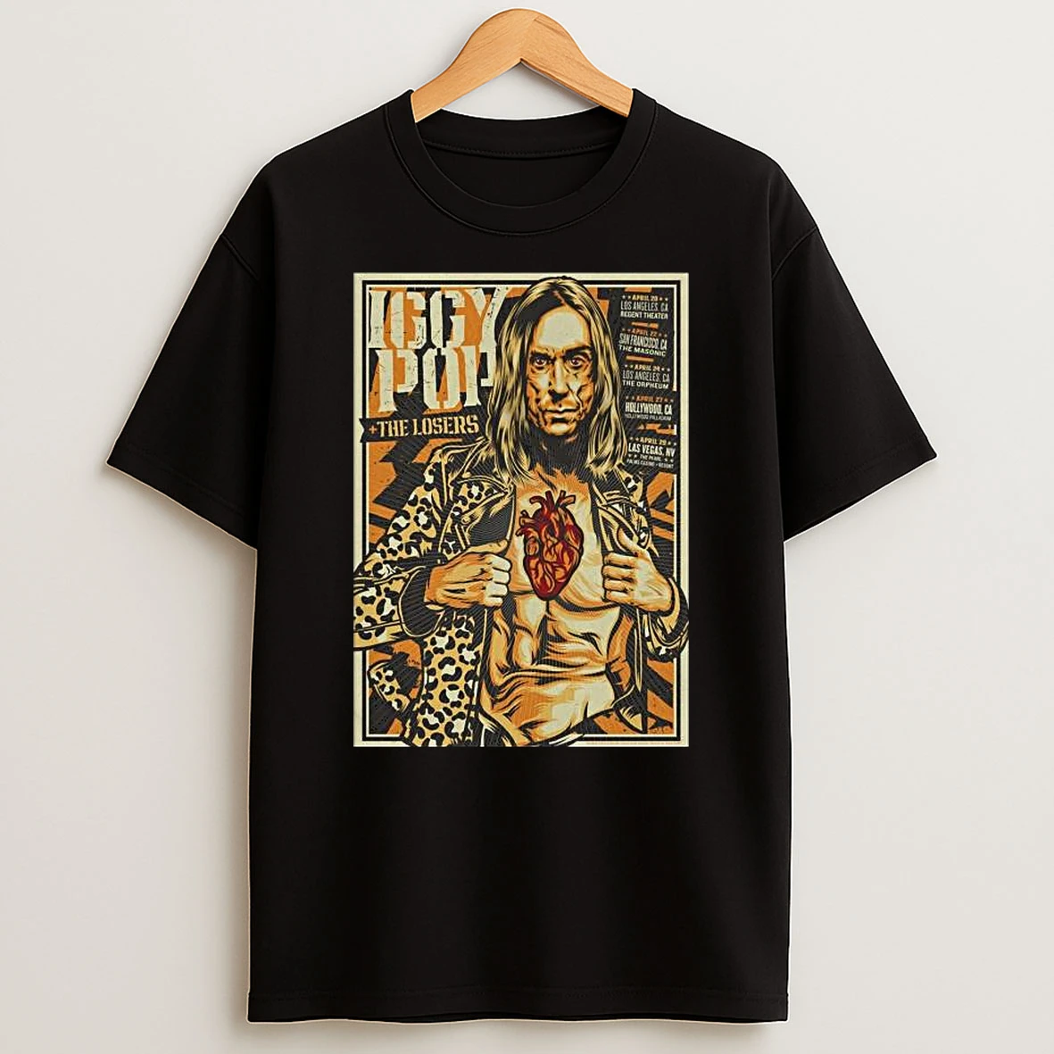 Iggy Pop With The Losers California Tour April 2025 T Shirt
