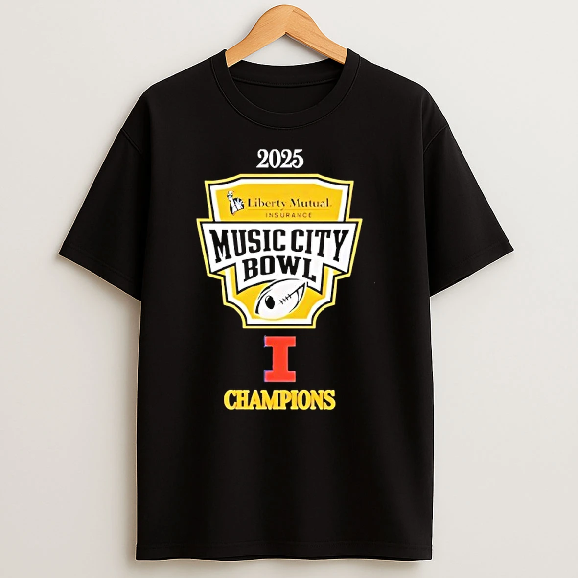 Illinois Fighting Illini Champions 2025 Music City Bowl Championship Logo T Shirt