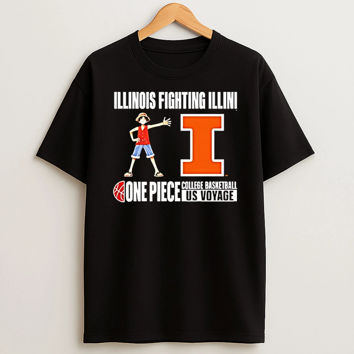 Illinois Fighting Illini One Piece College Basketball Us Voyage T Shirt