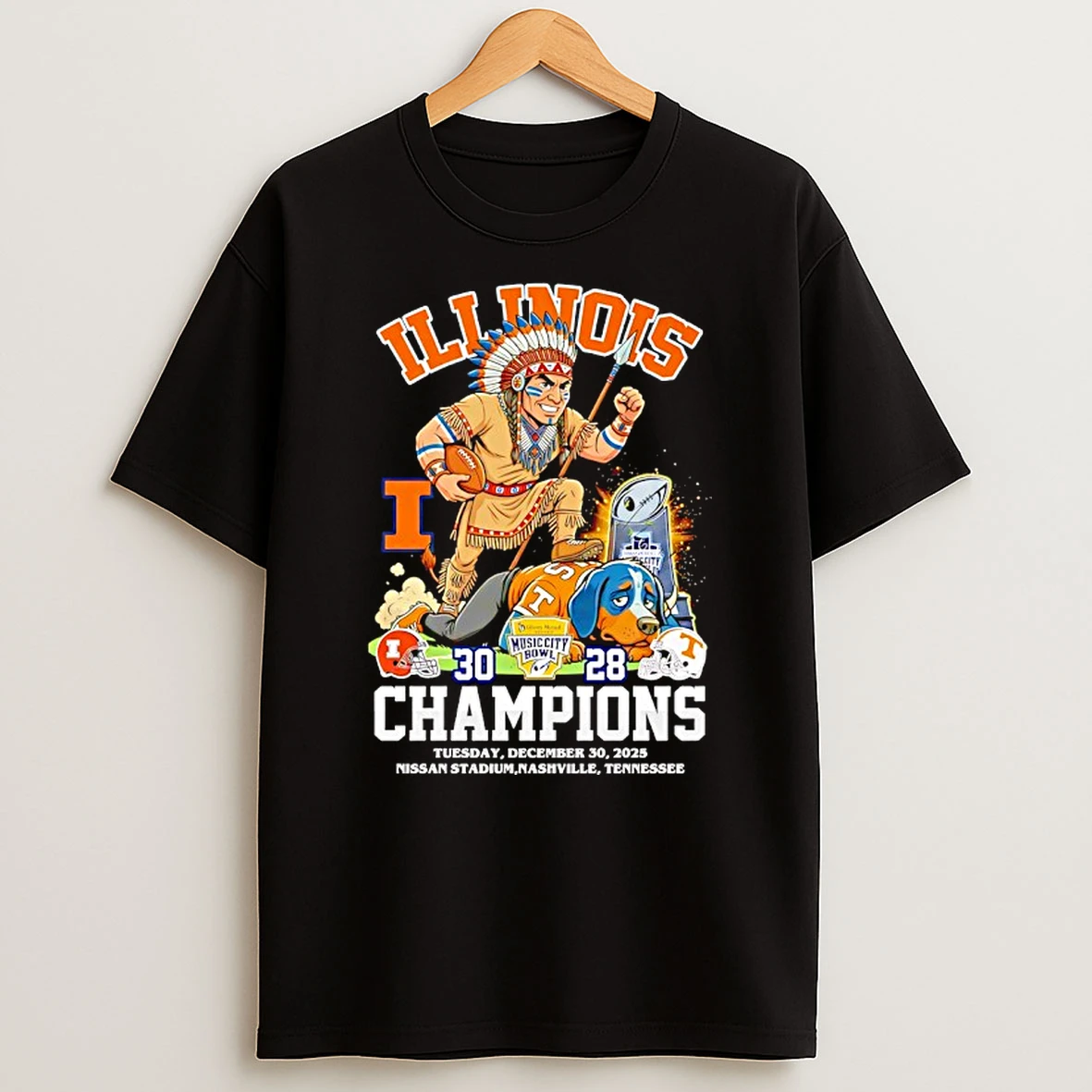 Illinois Fighting Illini Beat Tennessee Volunteers Champions T Shirt