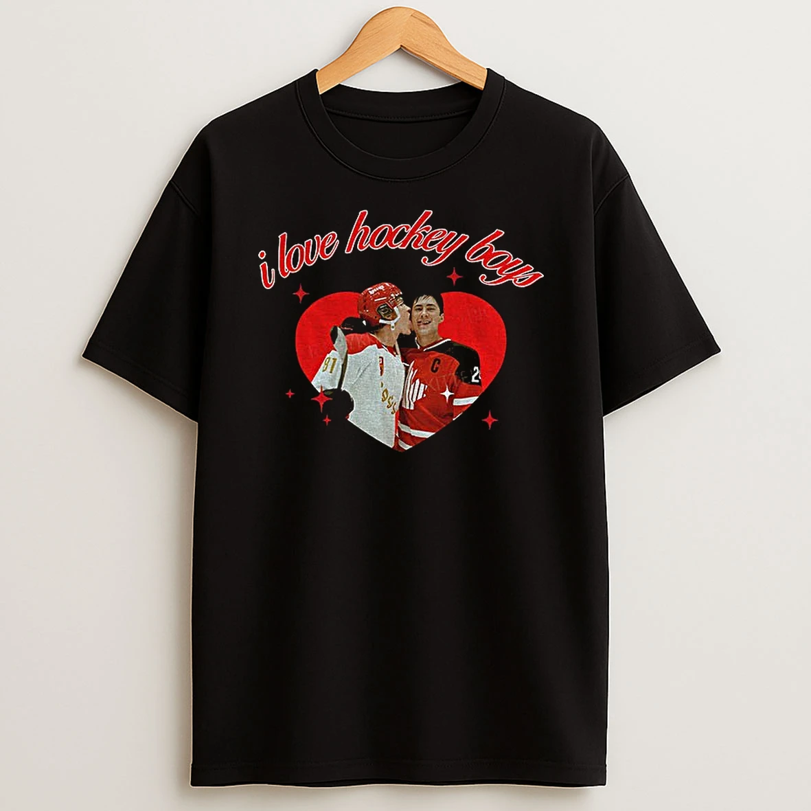 Ilya Rozanov Kissing Shane Hollander Heated Rivalry I Love Hockey Boys T Shirt